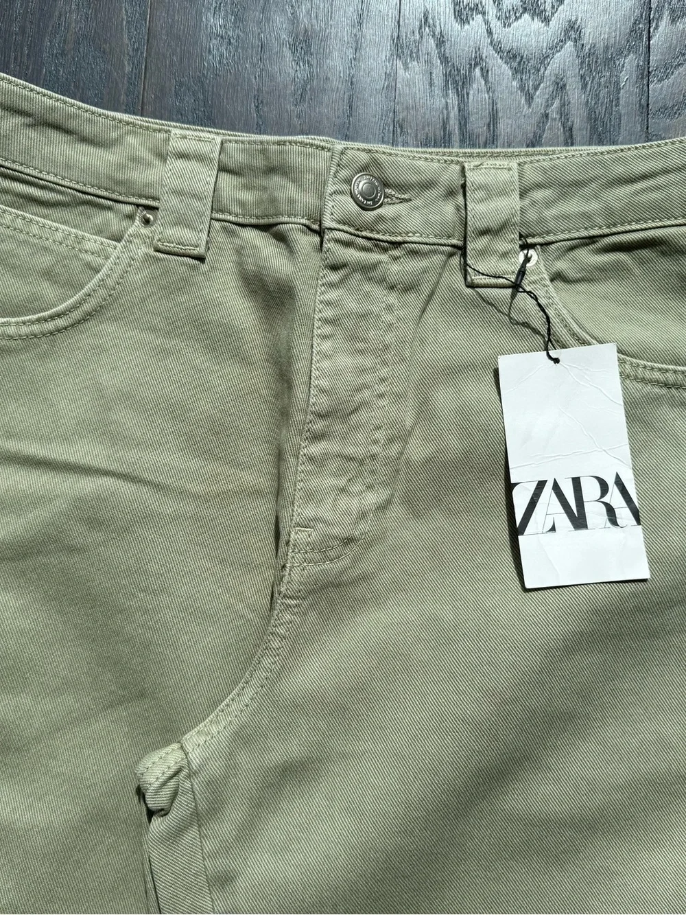 Women's Zara The Cropped Barrel Pants Khaki/Olive NWT size 8